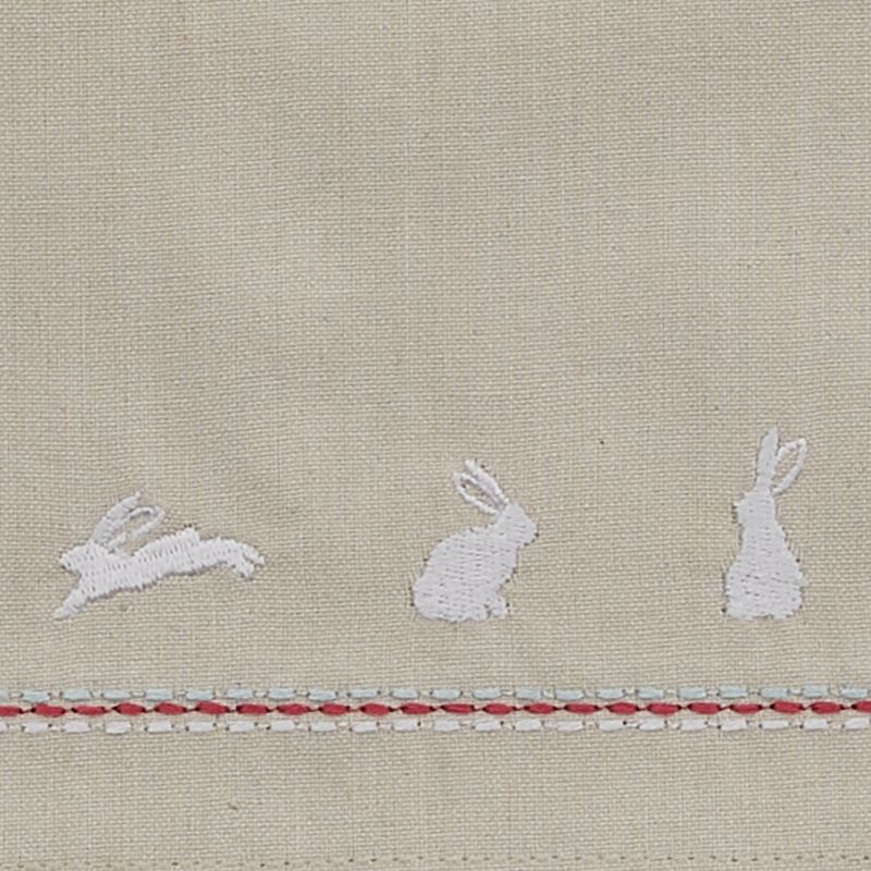 Split P Bunny Embroidered Napkin Set - Pebble