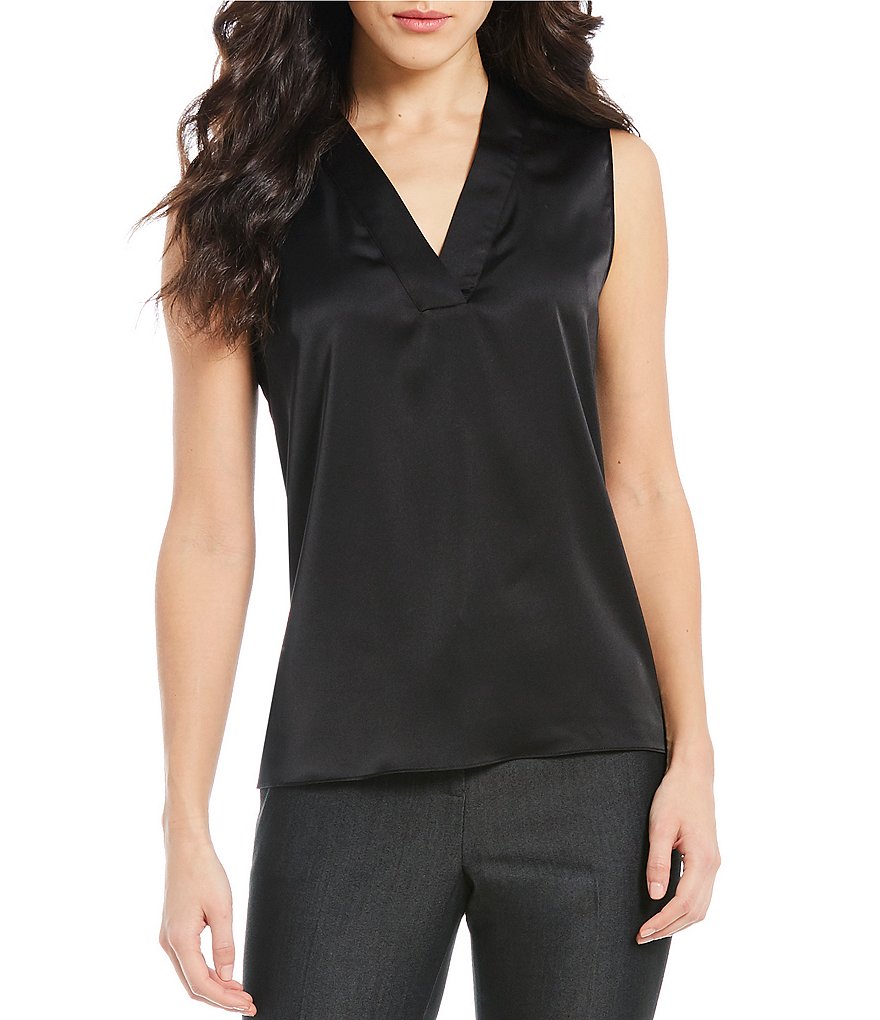 Tahari ASL Charmeuse Solid Blouse