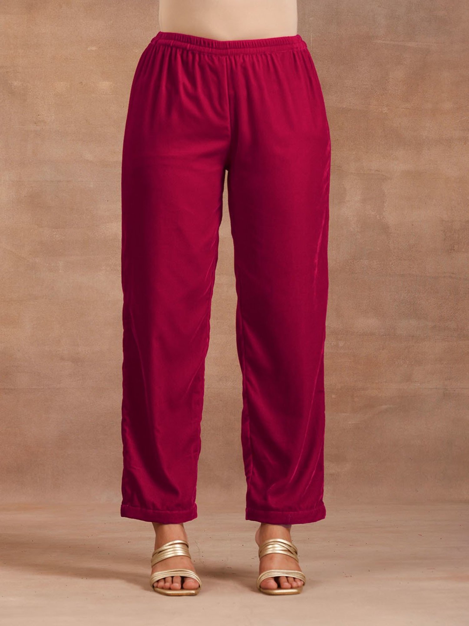 true Browns Rani Pink Velvet Pants