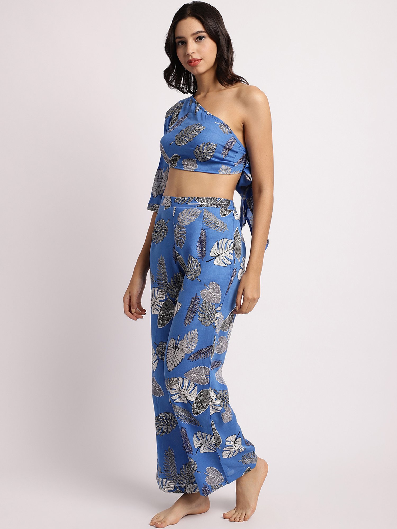 Erotissch Blue Printed Beachwear Co-Ord Set