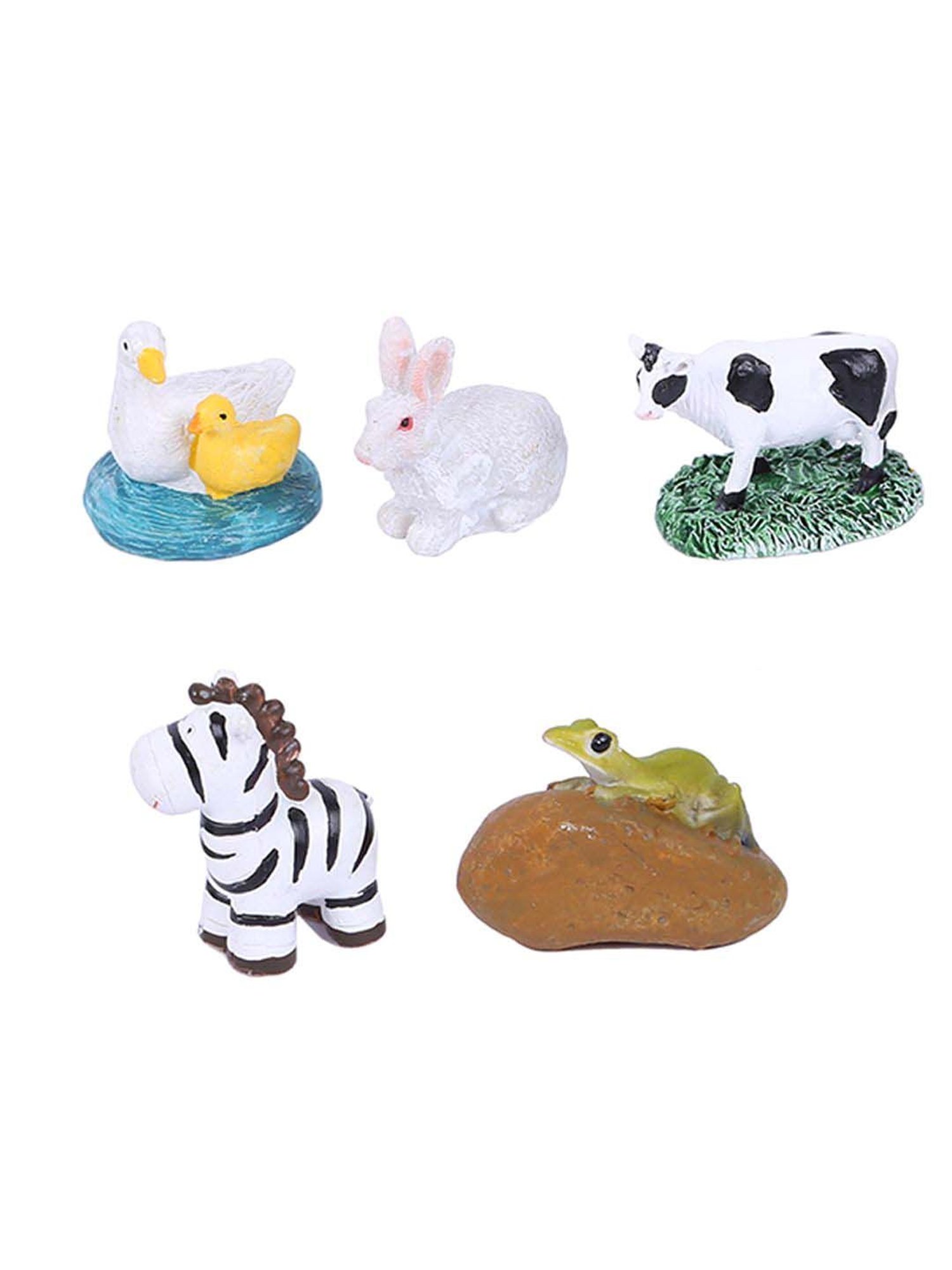 Tayhaa Multicolor Resin Animal Showpiece - Set of 5
