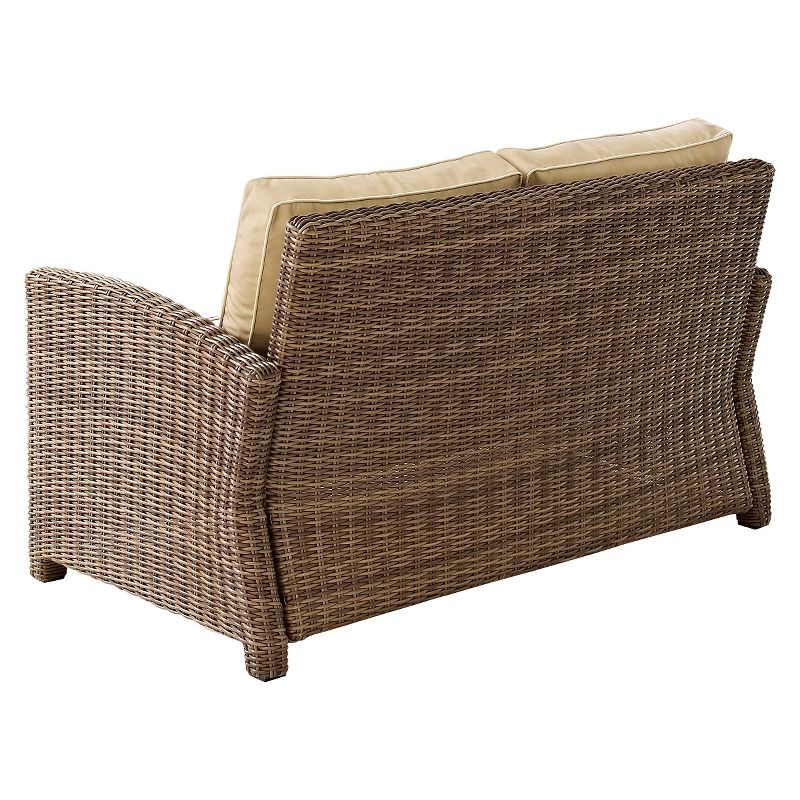 Crosley Bradenton Outdoor Wicker Loveseat with Sand Cushions