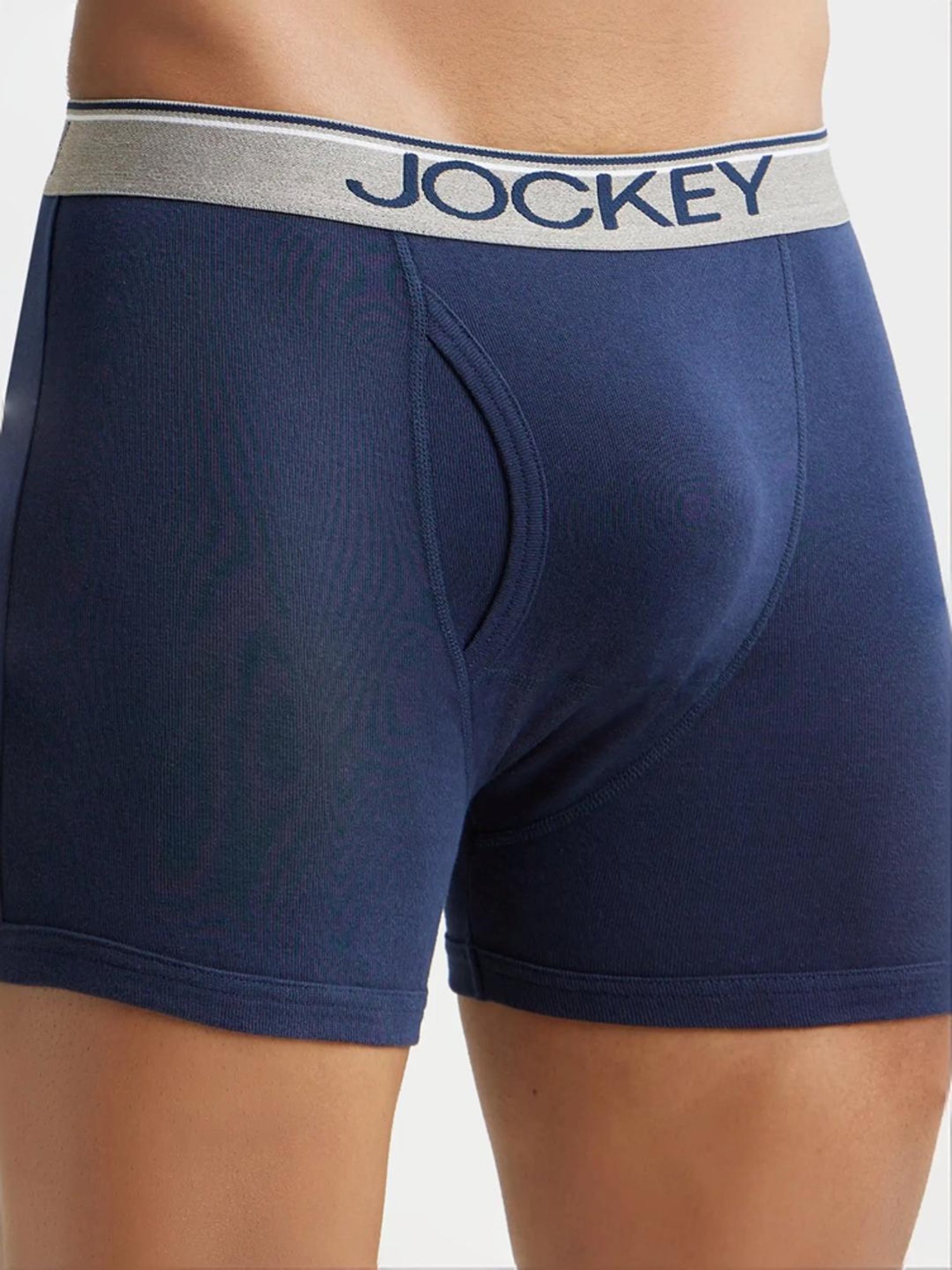 Jockey 8009 Men's Super Combed Cotton Rib Solid Boxer Brief with Ultrasoft Waistband