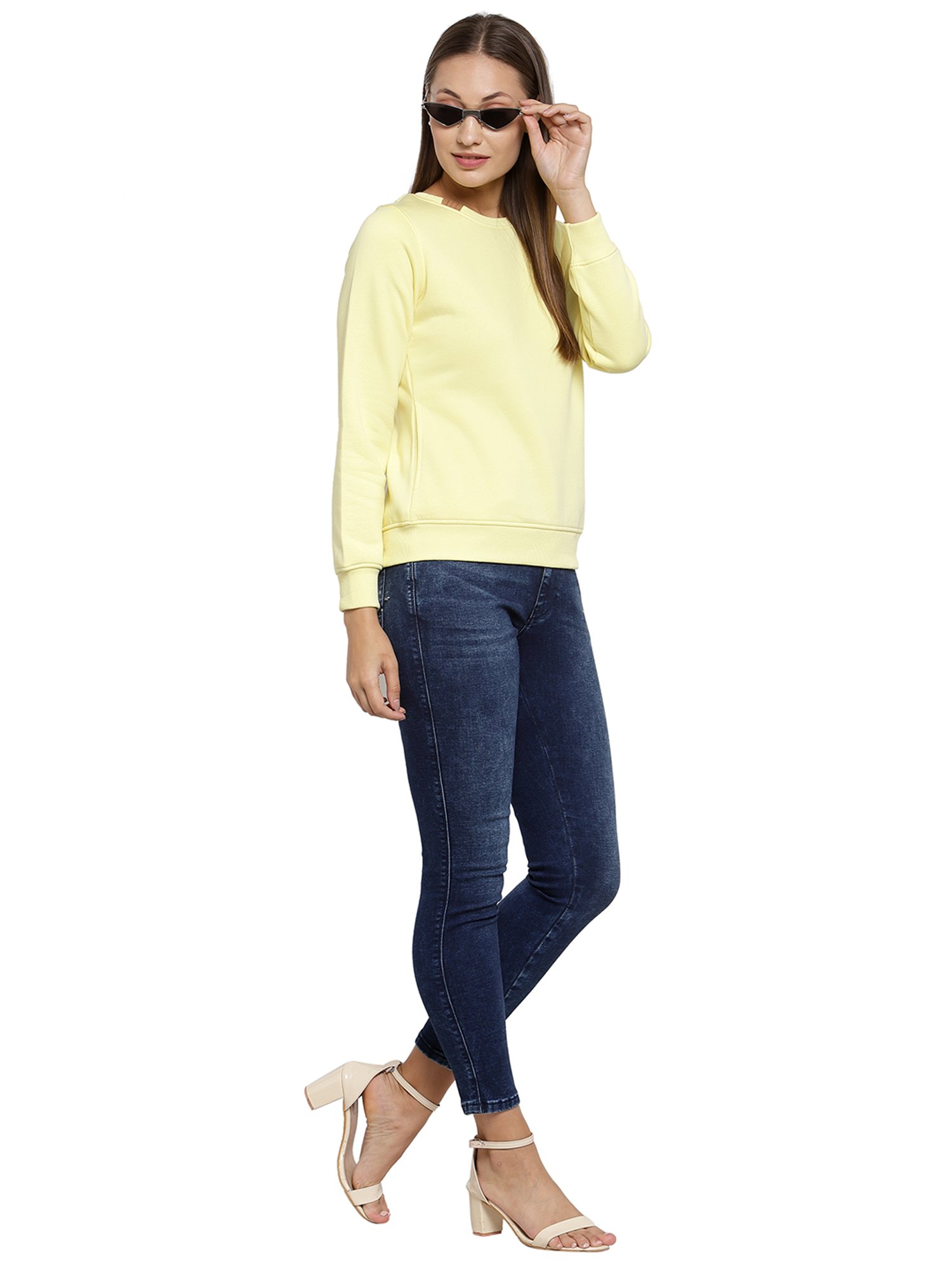 Juelle Yellow Round Neck Sweatshirt
