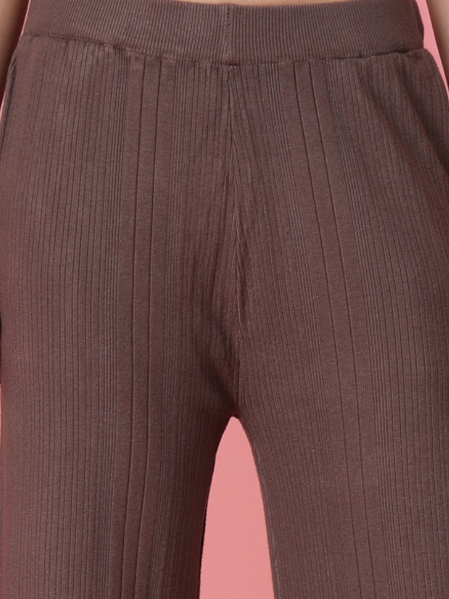 Mafadeny Brown Regular Fit Mid Rise Palazzos