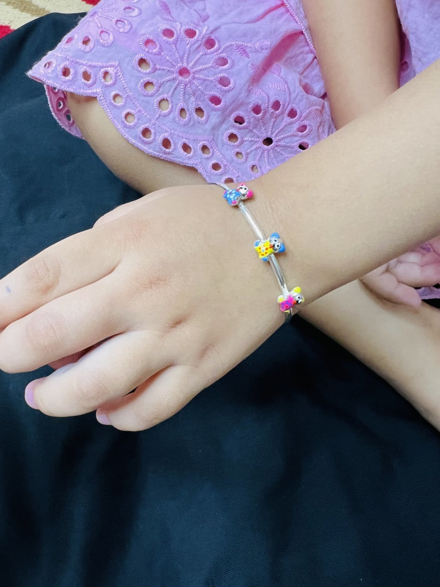 Arte Jewels 925 Sterling Silver Teddy Chamas Bangle for Women & Girls