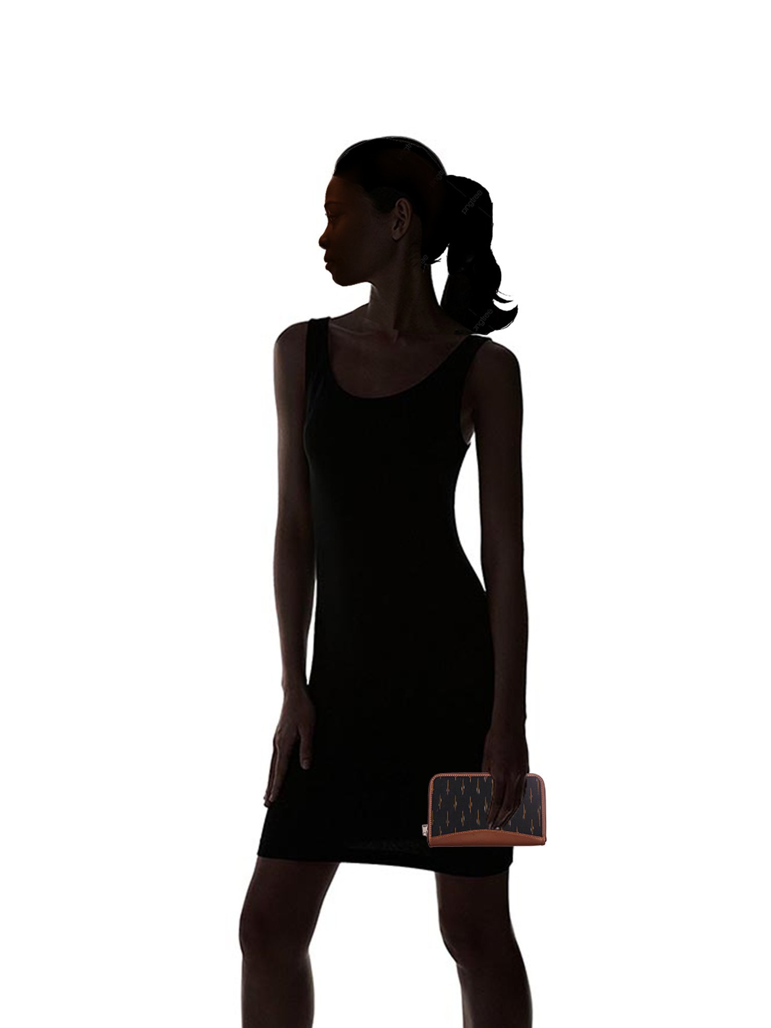 ZOUK Black Printed Zip Around Wallet for Women