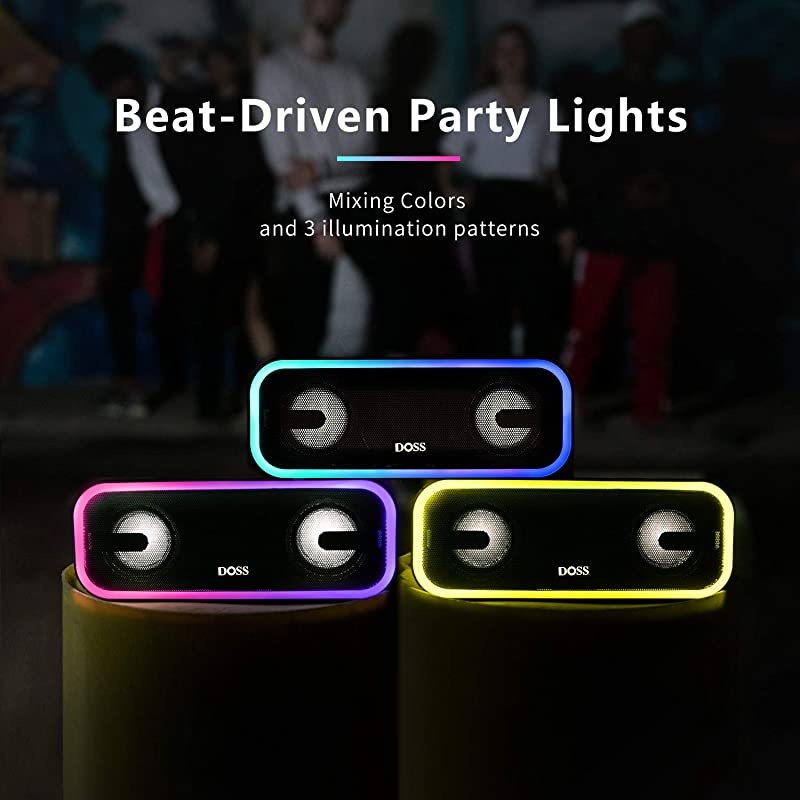 SoundBox Pro+ Wireless Bluetooth Speaker with 24W Impressive Sound Booming Bass Wireless Stereo Pairing Mixed Colors Lights IPX5 Waterproof 15 Hrs Battery Life 66 ft Bluetooth Range Green