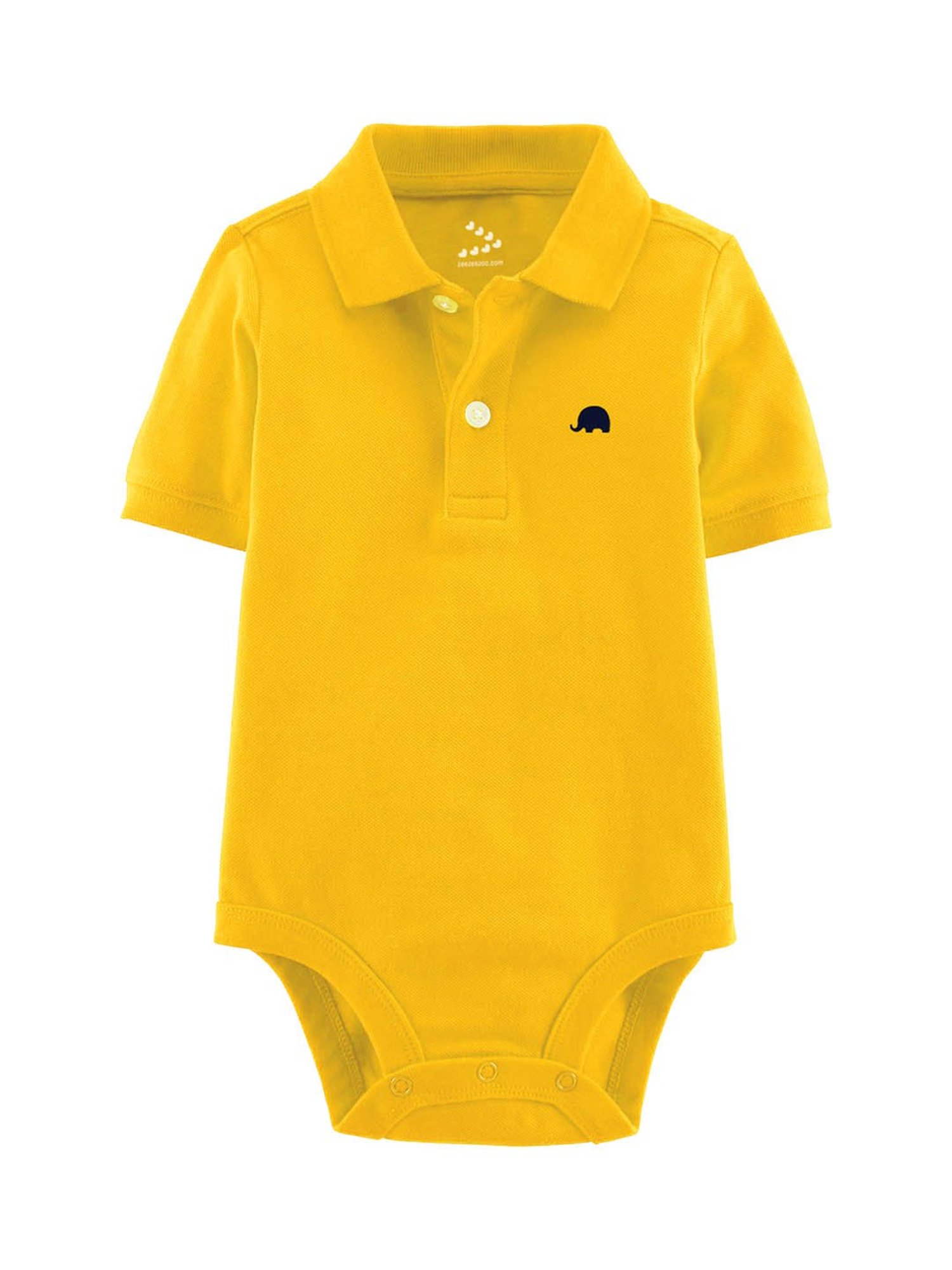 Zeezeezoo Kids Yellow Polo Elephant Printed Onesie