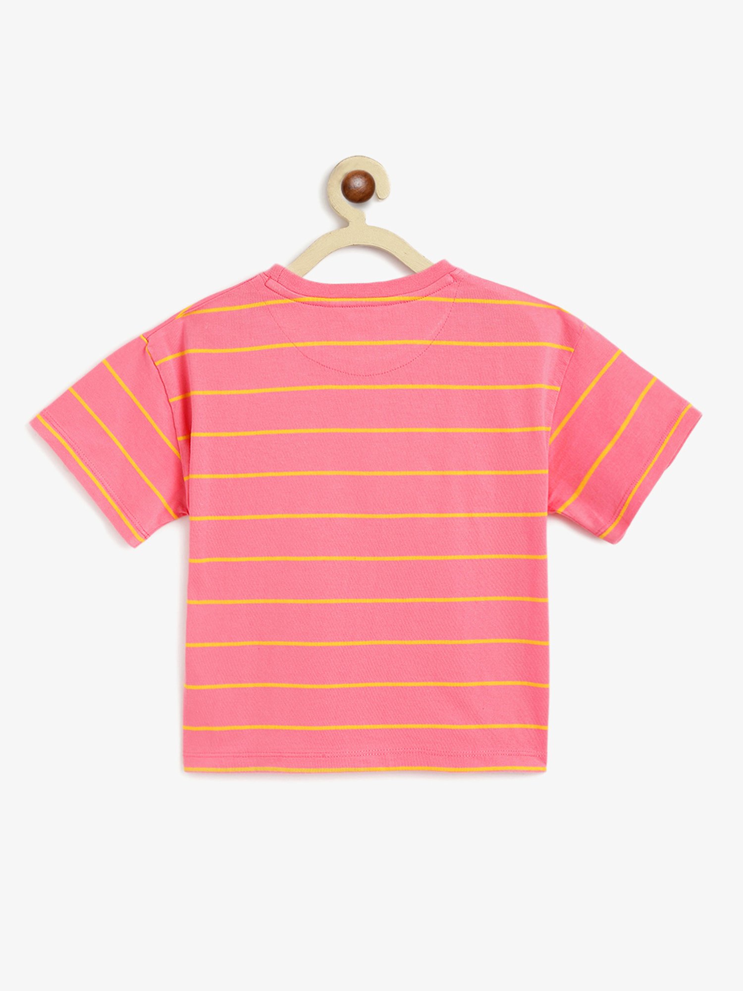 Campana Kids Pink & Yellow Striped T-Shirt