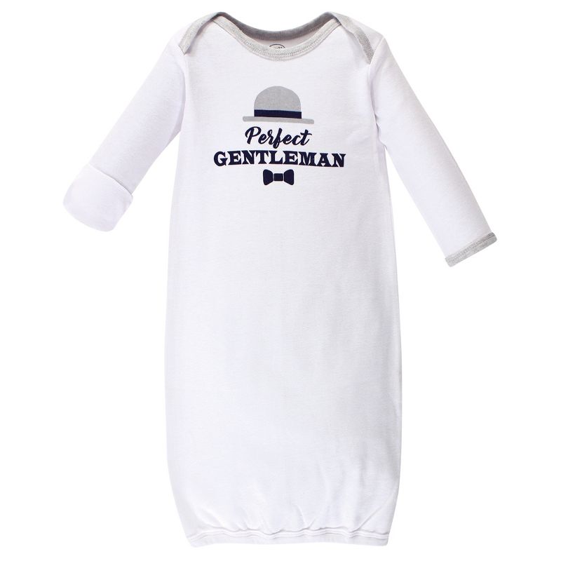 Luvable Friends Baby Boy Cotton Long-Sleeve Gowns 4pk, Gentleman, 0-6 Months