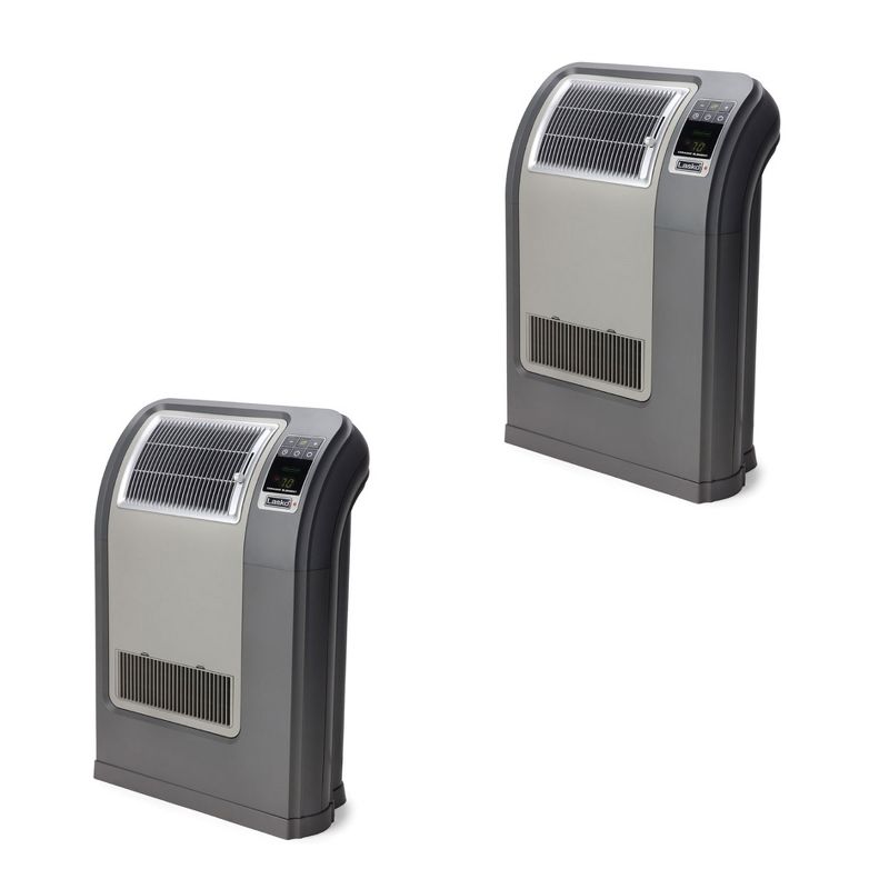 Lasko CC24841 Portable Space Saving Digital Cyclonic Ceramic Space Heater with Remote Control, Gray (2 Pack)