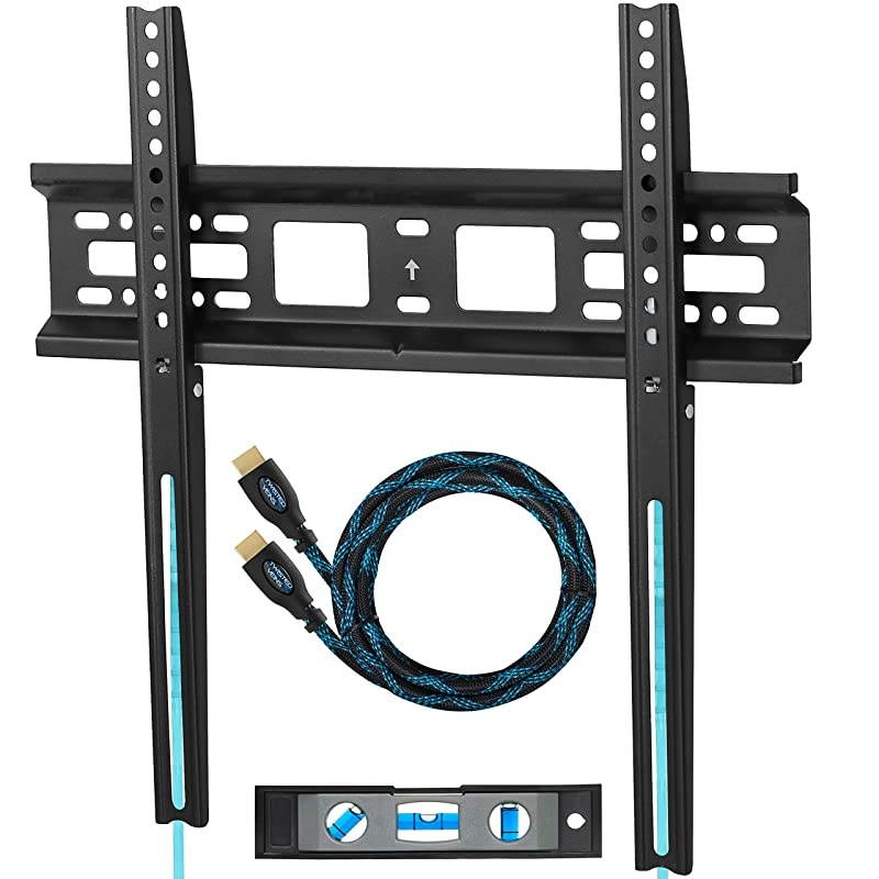 Mounts APFMSB TV Wall Mount Bracket for 2055 TVs Up to VESA 400 and 115 lbs Including a Twisted Veins 10 HDMI Cable and a 6 3Axis Magnetic Bubble Level