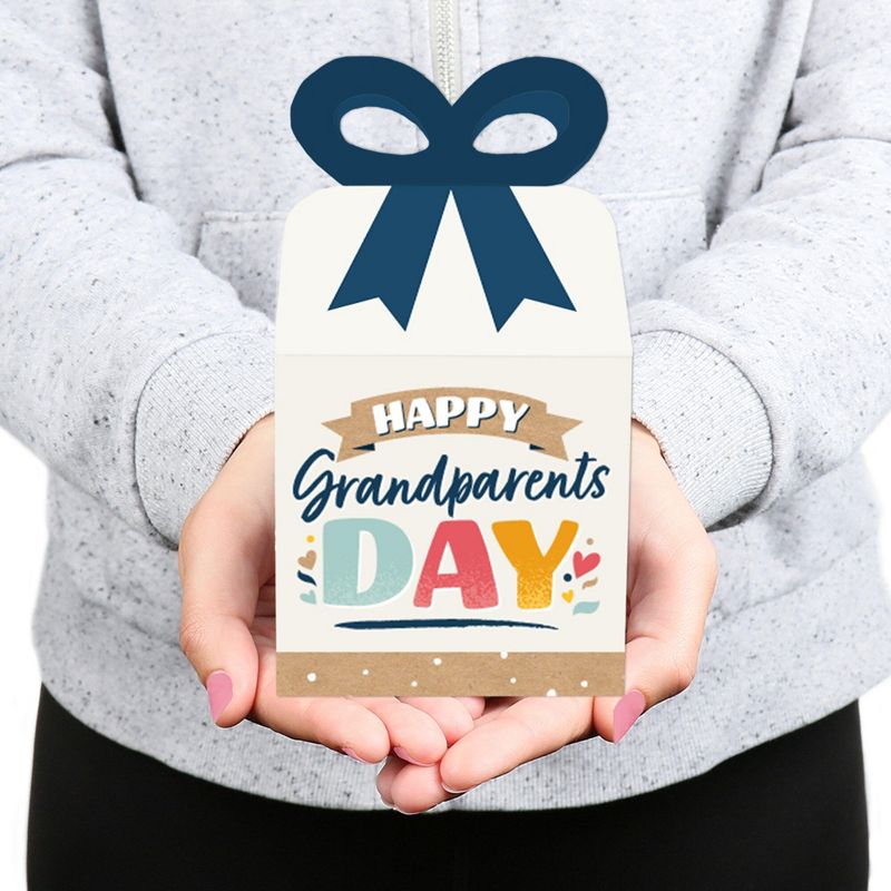 Big Dot of Happiness Adult 50th Birthday - Gold - Square Favor Gift Boxes - Birthday Party Bow Boxes - Set of 12