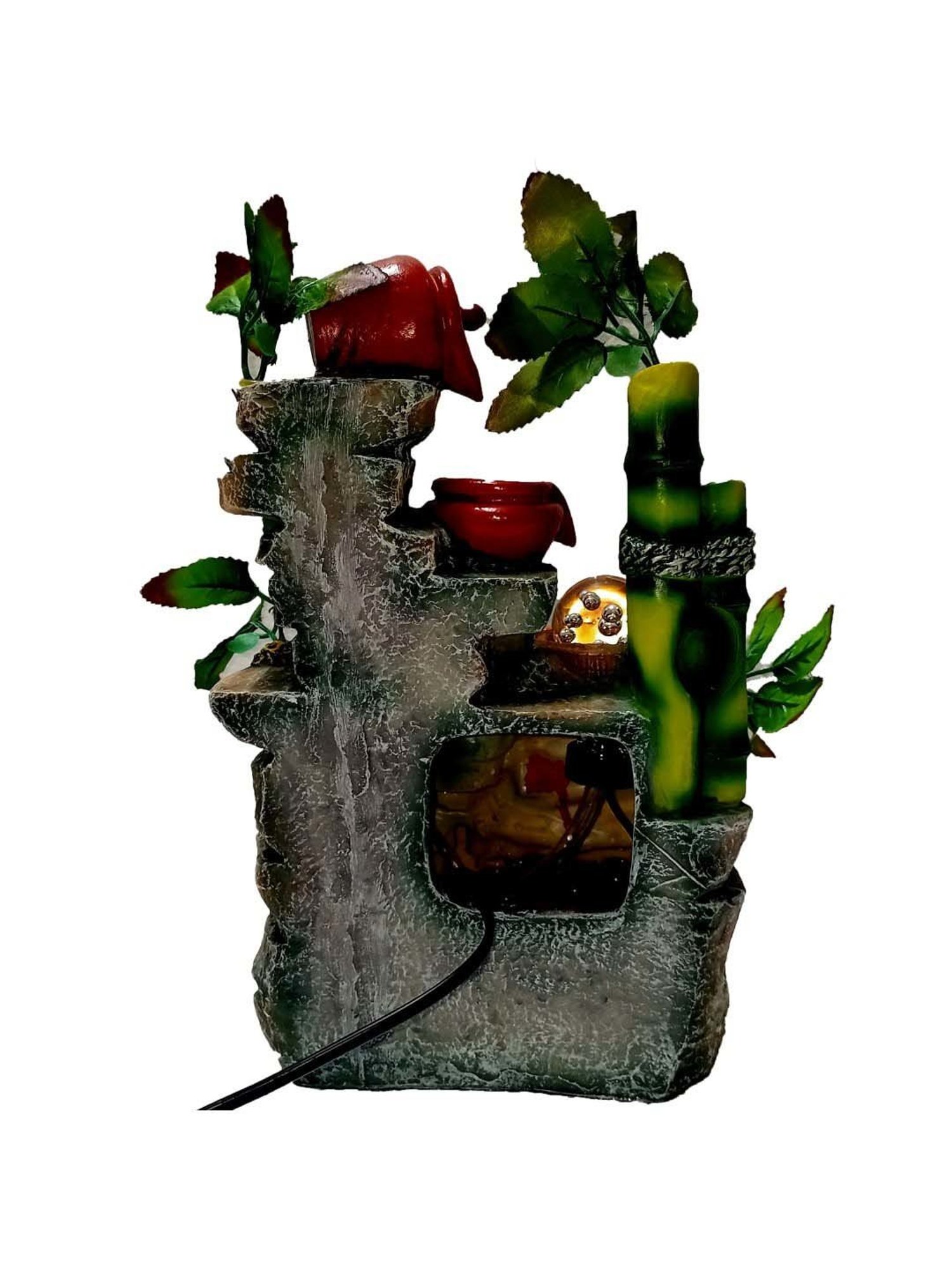 CHRONIKLE Multicolor Polyresin Table Top 4 Steps Waterfall Fountain