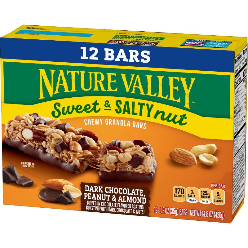 Nature Valley Sweet & Salty Dark Chocolate Peanut & Almond Bars - 12ct/14.8oz