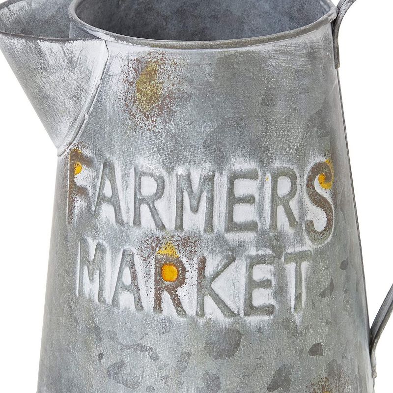 Farmlyn Creek Galvanized Metal Jug Planter for Flowers, Rustic Farmers Market (5 x 6.25 Inches)