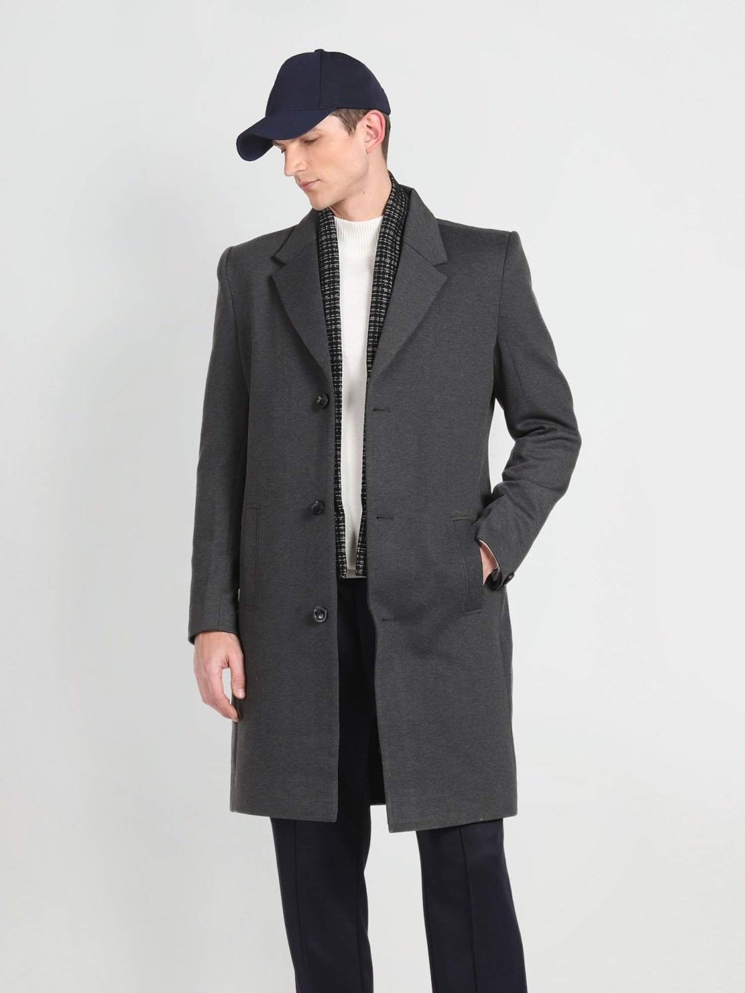 Arrow Sport Charcoal Regular Fit Overcoat