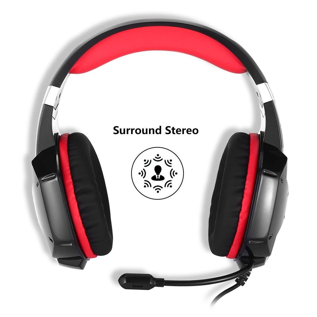 KOTION EACH G1200 Professional 3.5mm Plug Bass Stereo Gaming Headphone with Microphone, For PS4, Smartphone, Tablet, Computer, Notebook(Red)