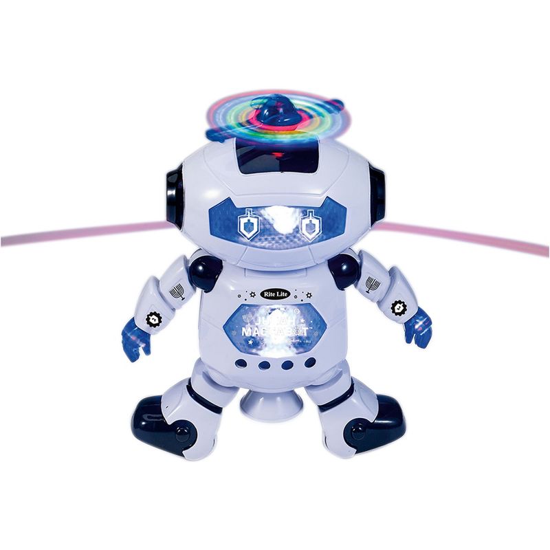 Rite Lite White and Blue Battery Operated Hanukkah "Judah Maccabot" Dancing Robot