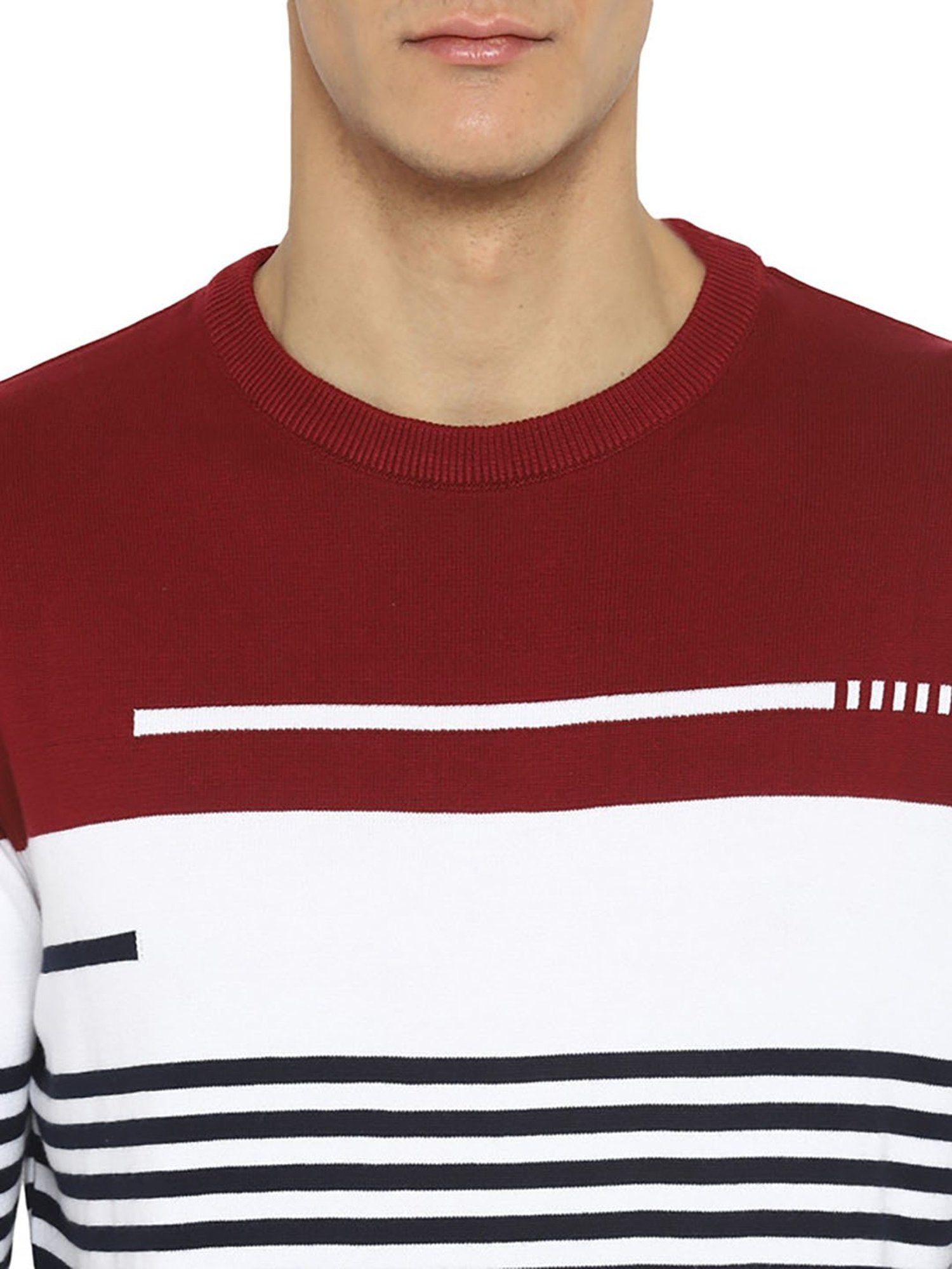 Turtle Multicolor Cotton Regular Fit Striped Sweater