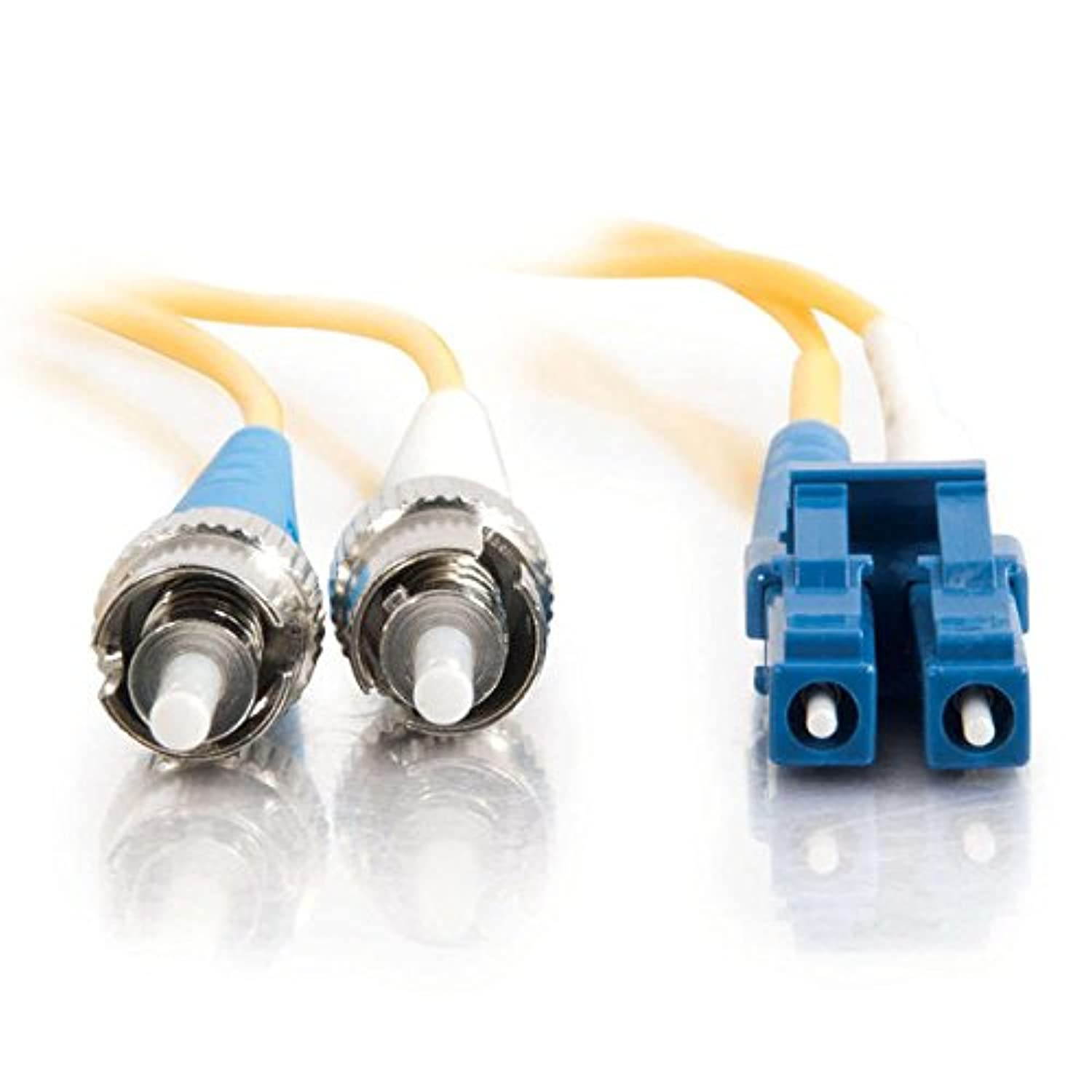 C2G/Cables to Go 37478 LC-ST 9/125 OS1 Duplex Single-Mode PVC Fiber Optic Cable (5 Meter, Yellow)