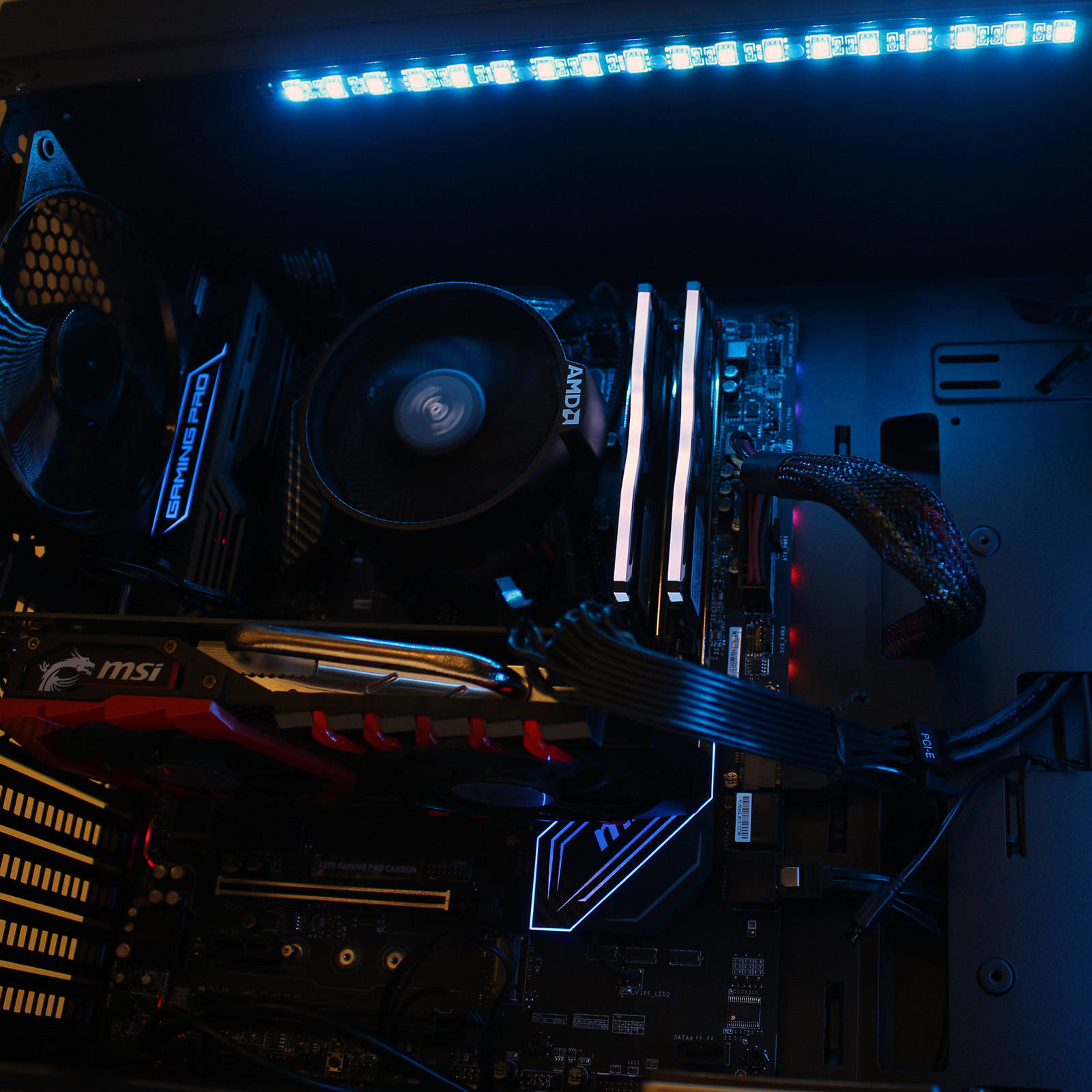 Custom PRC RGB CM Ryzen Gaming PC AMD Ryzen 5 3600 3.6GHz 6-Core 16GB DDR4 256GB m.2 SSD 1TB HD GeForce RTX 2060 Super 8GB GDDR6 1300 Mbps 802.11ac WiFi LG External DVDRW Windows 10 Pro