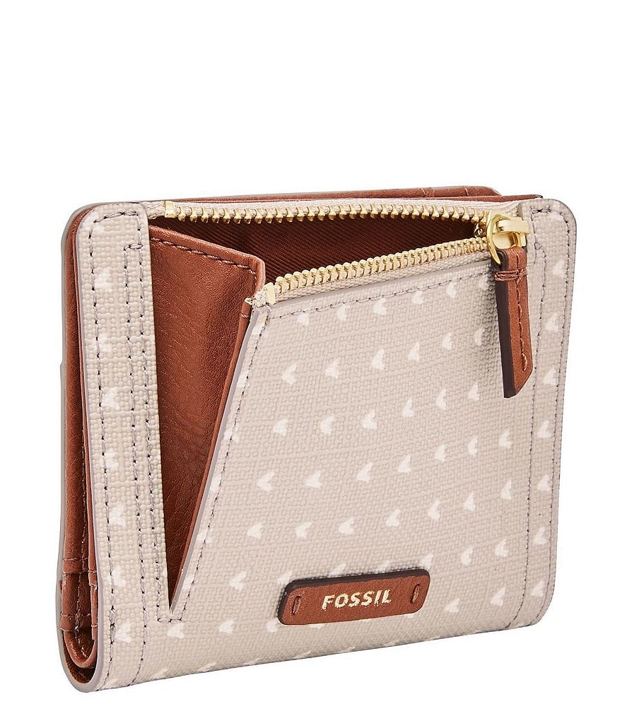Fossil Logan RFID Small Heart-Print Bifold Wallet