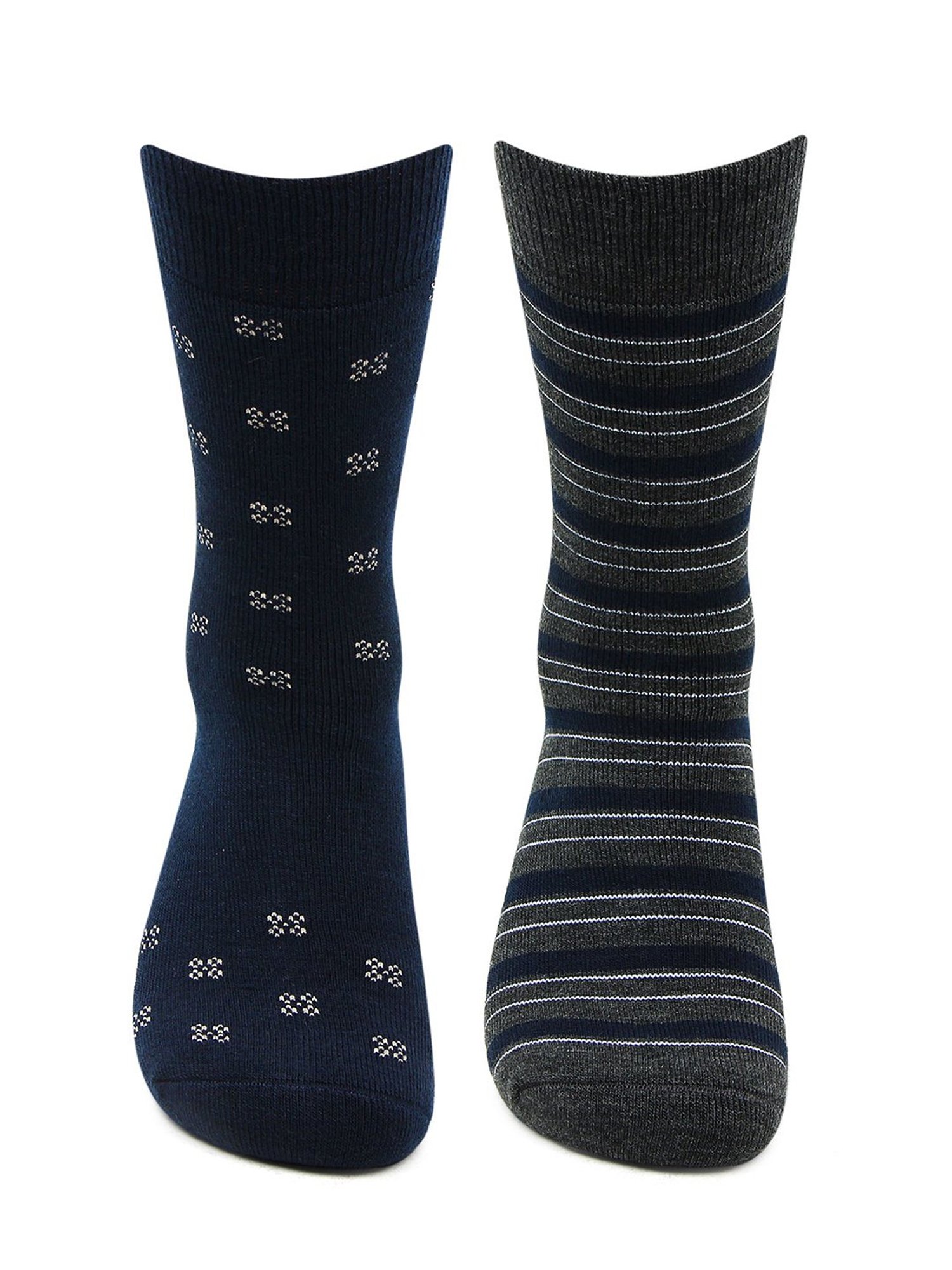Bonjour Dark Grey and Navy Socks (Pack Of 2)