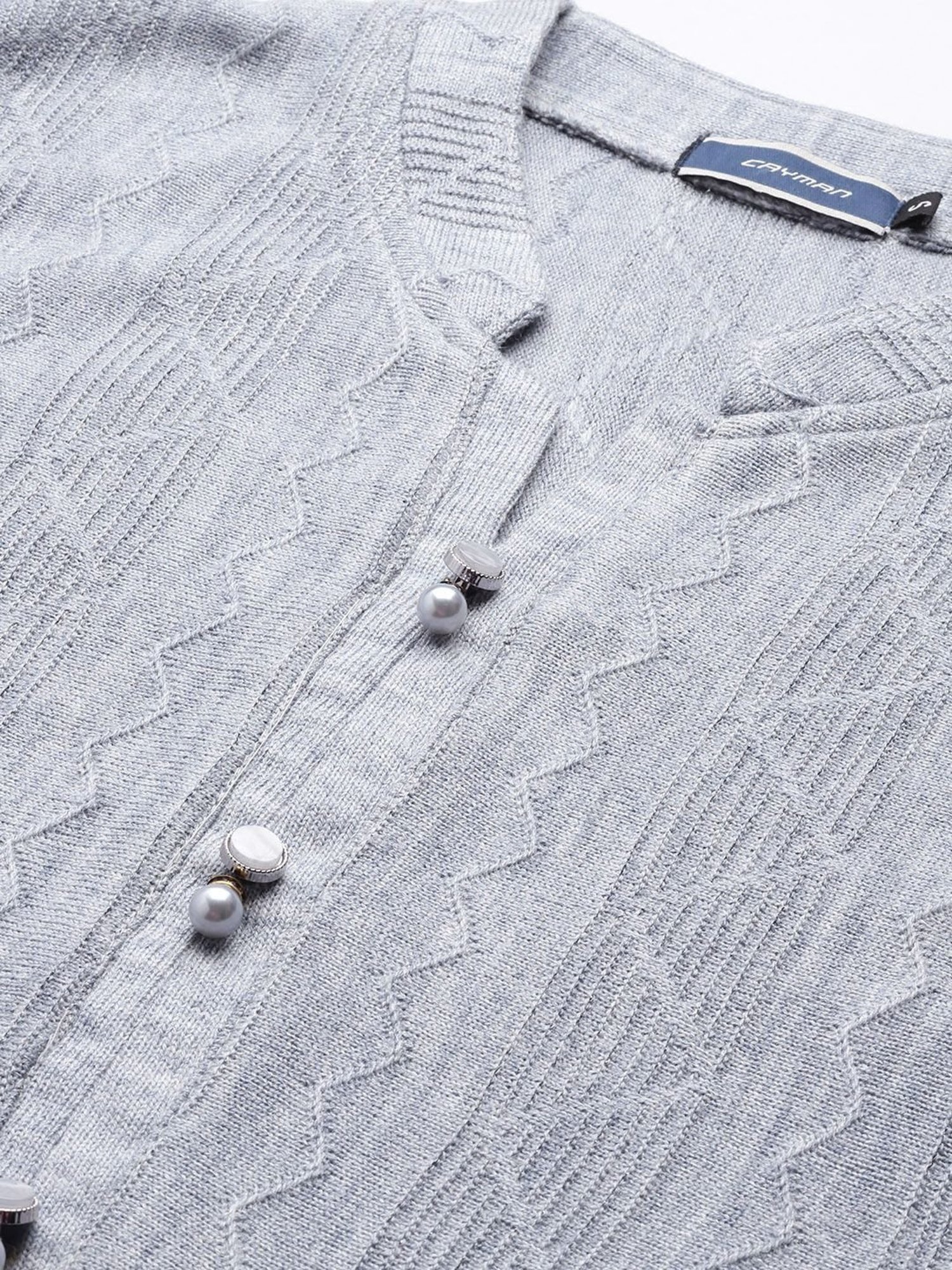 Cayman Grey Striped Straight Kurta