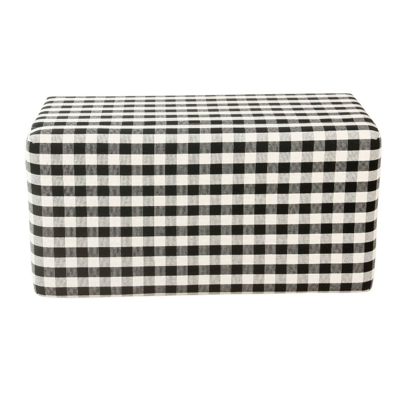 Storage Bench Black Plaid - HomePop