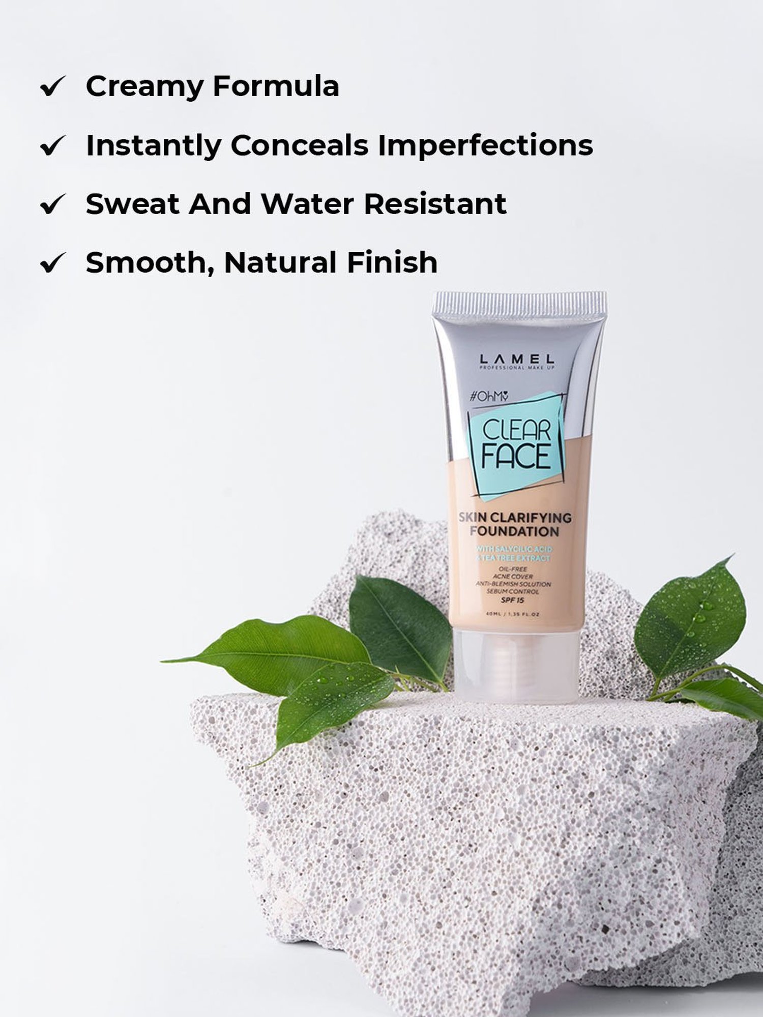 Lamel Oh my Clear Face Foundation SPF 15 402 Deep Beige - 40 ml