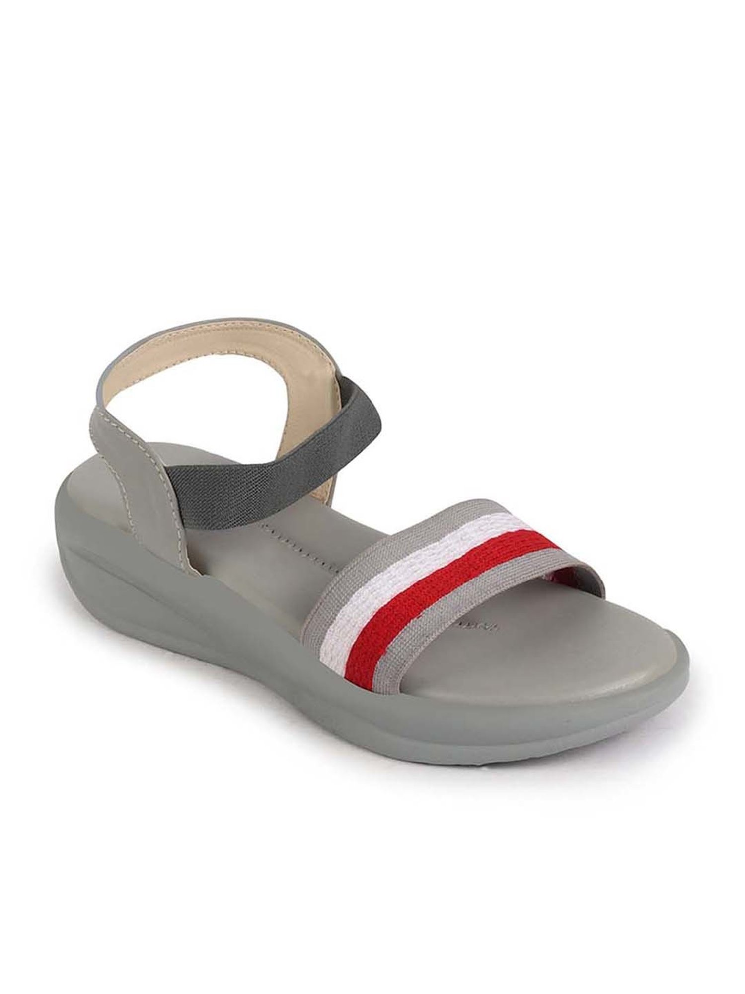 Fausto Women's Grey Ankle Strap Wedges