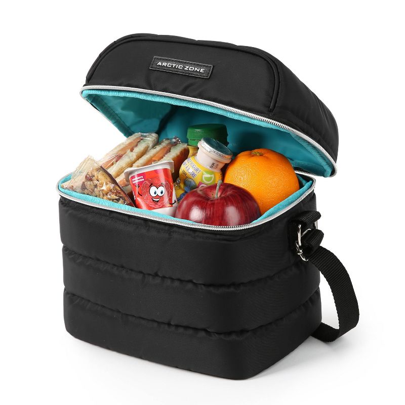 Arctic Zone Crossbody Quilted Lunch Bag - Black