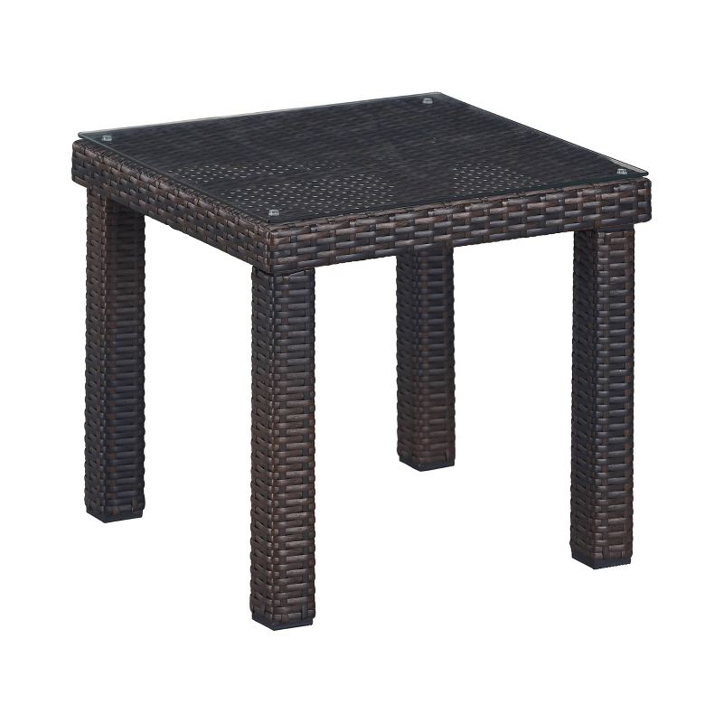 Tahoe Outdoor Side Table  - Brown Wicker - Serta