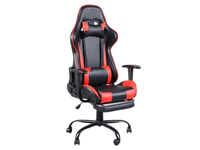 Hilinston Ergonomic Office Chair PC Gaming Chair Racing Chair for Gaming,Computer Chair,E-Sports Chair with High-Back,Adjustable Headrest and Lumbar Support,Red,GC01
