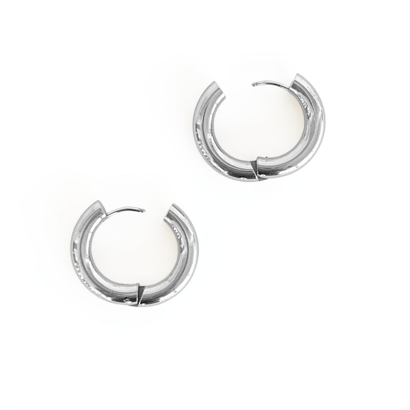 Sanctuary Project Thick Hoop Statement Earrings Silver