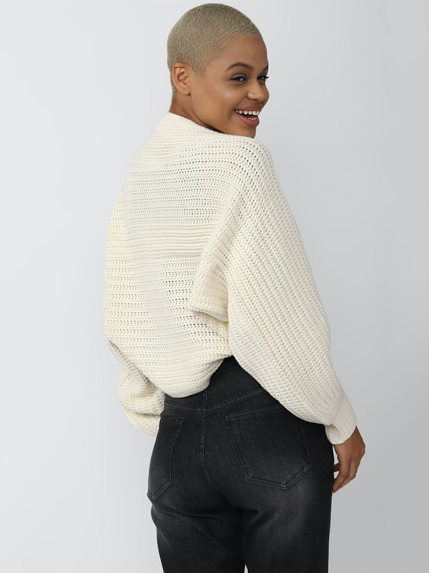 Forever 21 Cream Textured Sweater