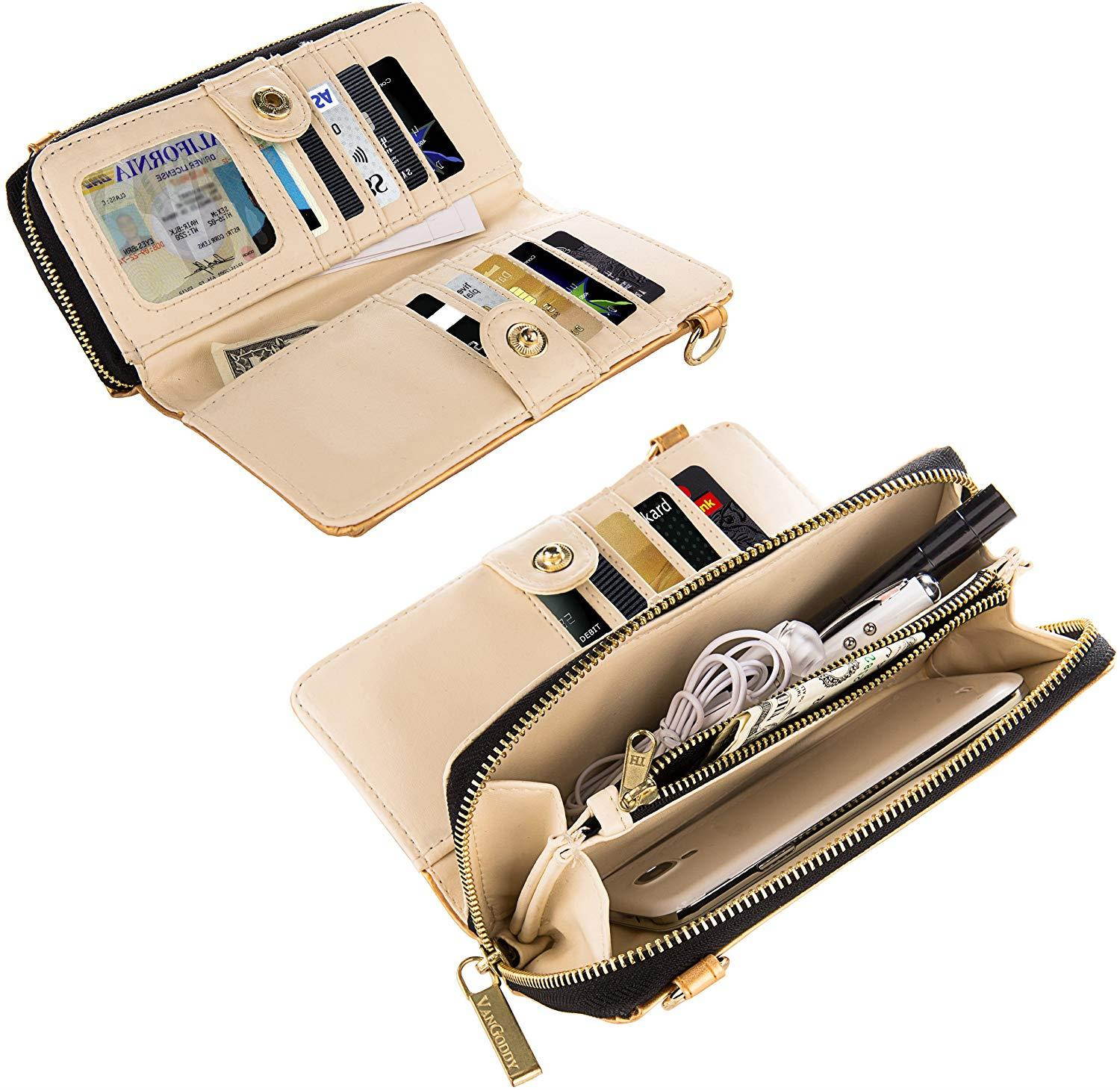 Venice Wallet Clutch Bag Carrying Case for Kyocera Hydro, Brigadier, Torque, Rise, Presto, Milano&hellip;. and Auxiliary Cable and Windshield Car Mount