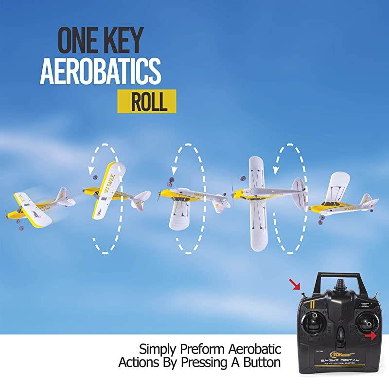 RC Plane 4 Channel Remote Control Airplane Ready to Fly RC Planes for Adults, Stunt Flying Upside Down, Easy & Ready to Fly, Great Gift Toy for Adults or Advanced Kids TR-C385