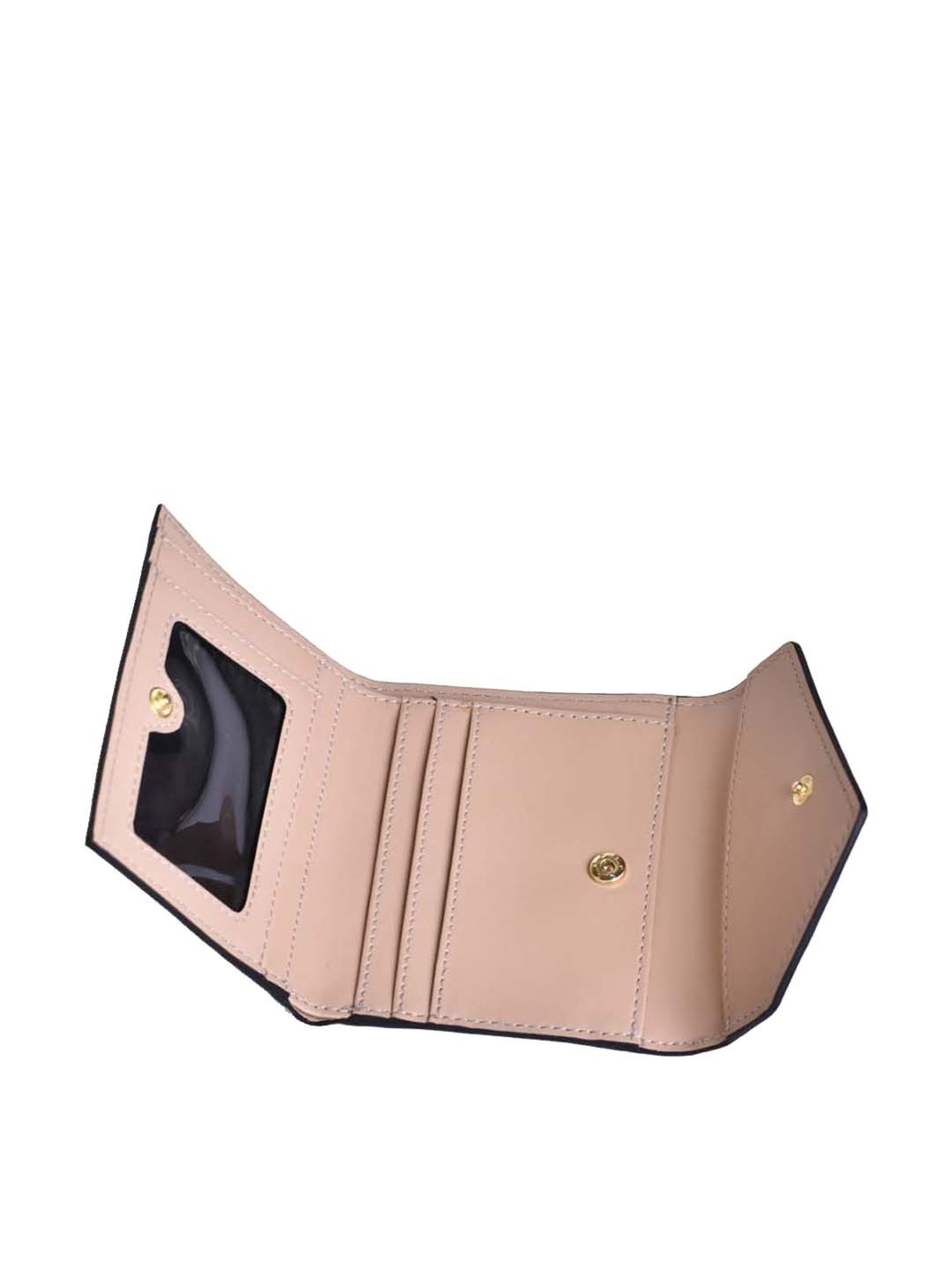 BELWABA Pink Color Block Tri-Fold Wallet for Women