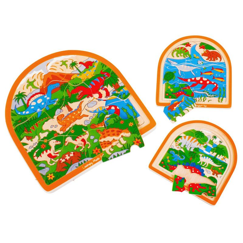 Bigjigs Toys Arched Layered Puzzle Set - Set of 3