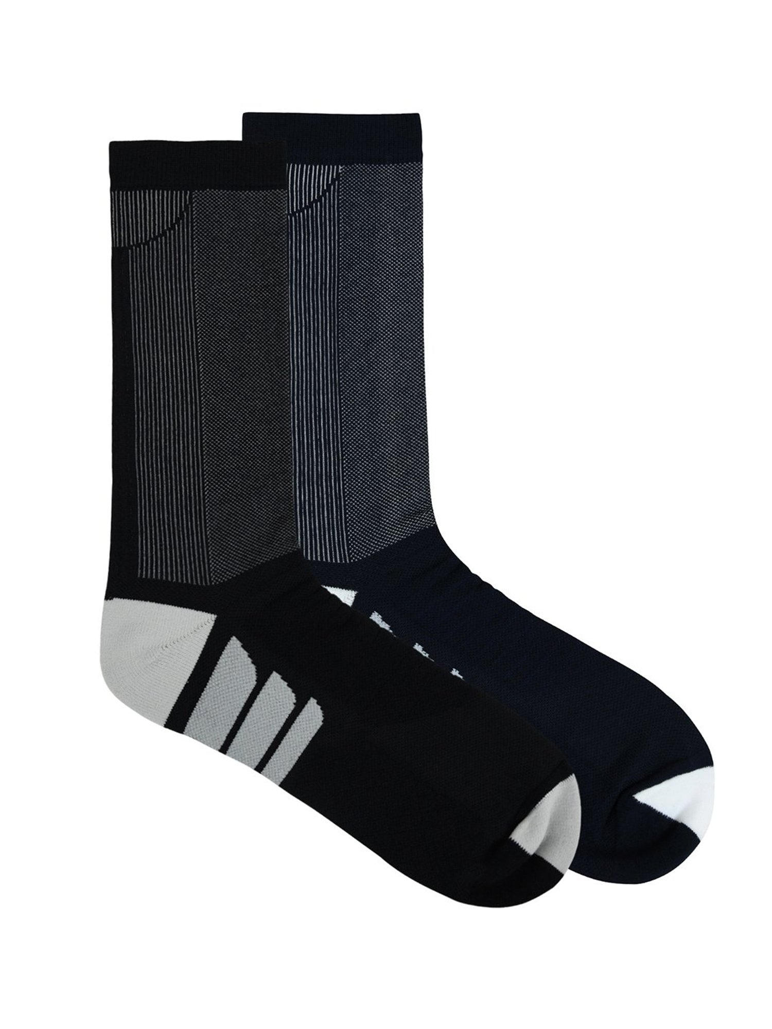 BALENZIA Navy & Black Athletic Crew Length Sports Socks - Pack of 2