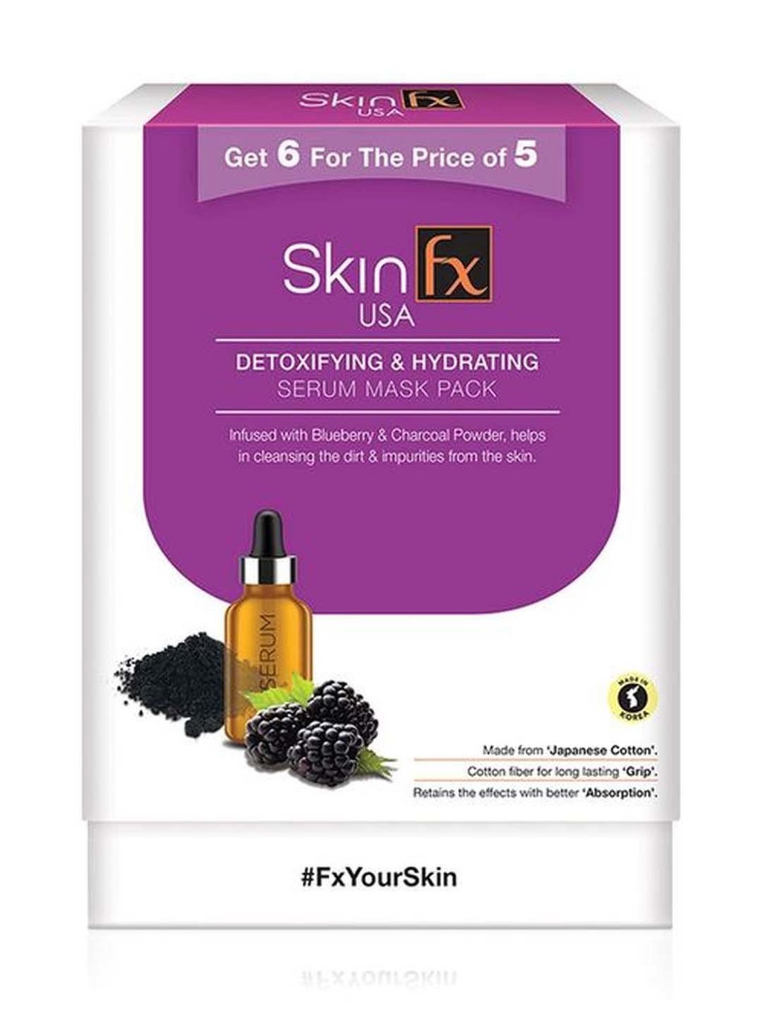 Skin Fx Detoxifying & Hydrating Serum Mask Combo - Pack of 6