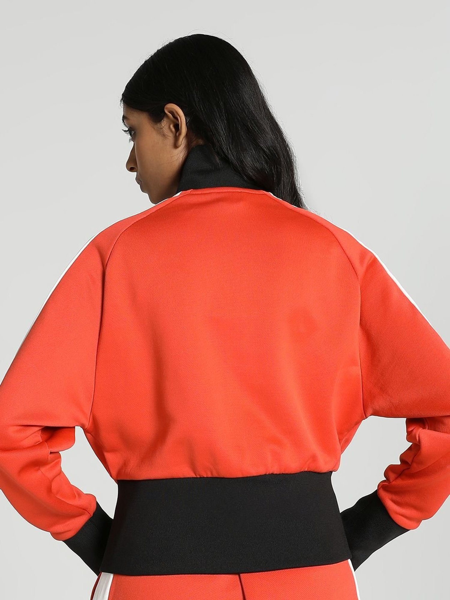 Puma Orange & Black Color-Block Jacket