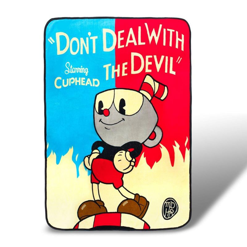 Just Funky Cuphead Don't Deal with the Devil Lightweight Fleece Blanket | 45 x 60 Inches
