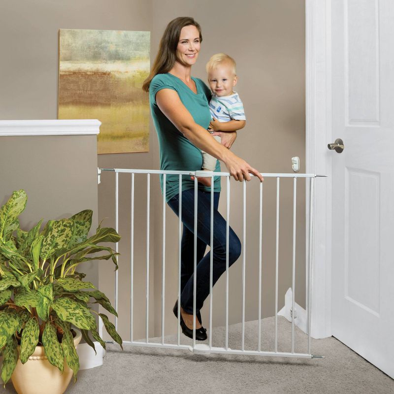 Toddleroo by North States Essential Stairway And Walkway Baby Gate - White -  24.5"- 40.5" Wide