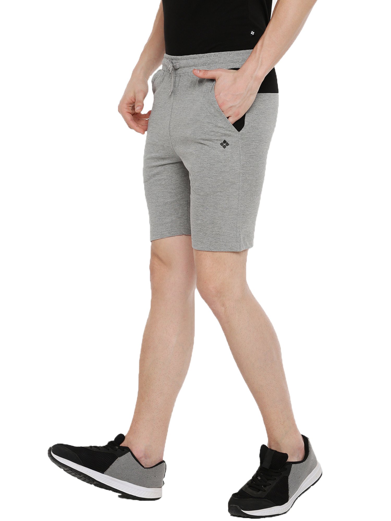 Dollar Grey Cotton Regular Fit Colour Block Shorts