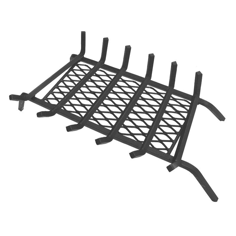 Landmann 97306 0.5 Inch 6 Bar Standard Grade Steel Fireplace Grate with Ember Retainer, Black