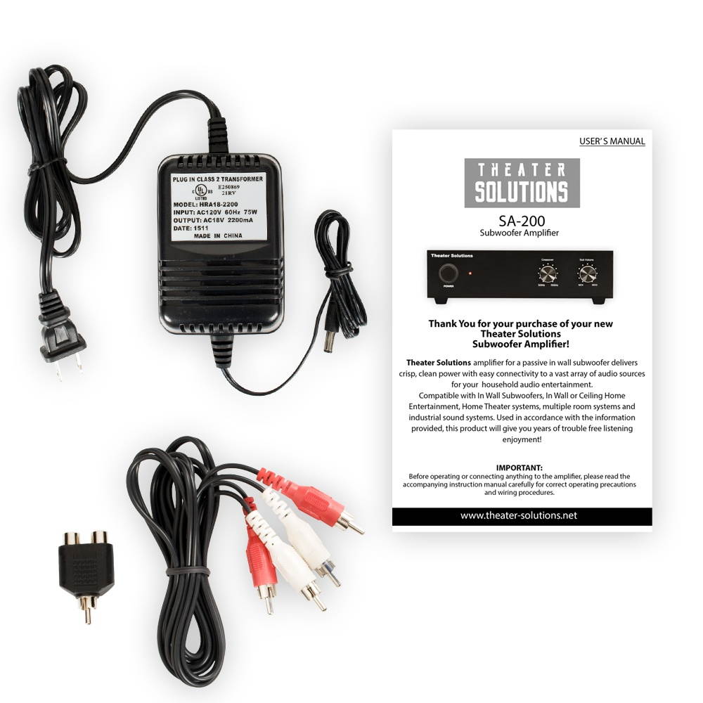 Theater Solutions TS1000 Flush Mount 10" Subwoofer Speaker and Amp 2 Pack